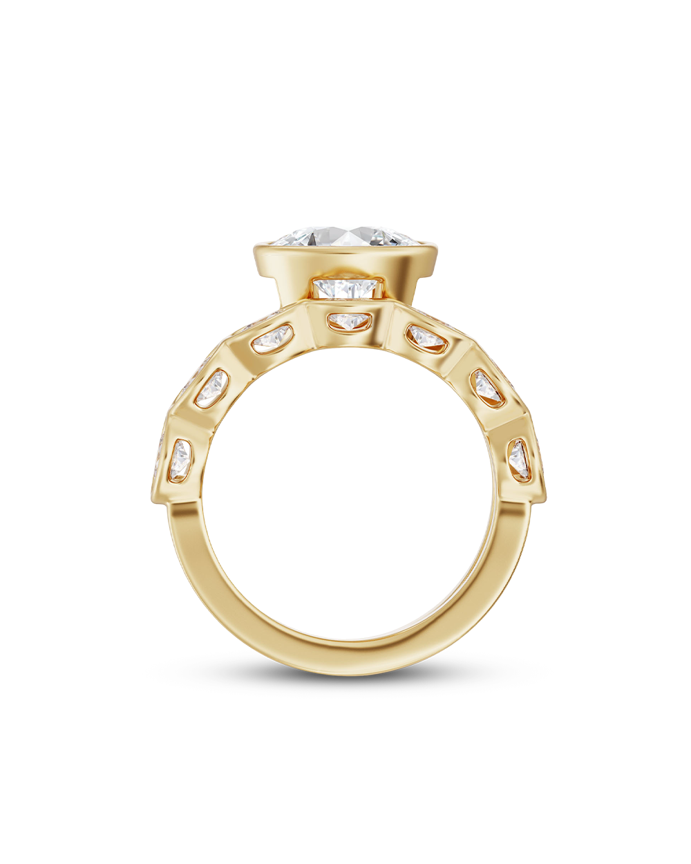Cecile- East West Oval Wrap Style Lab Grown Diamond Engagement Ring