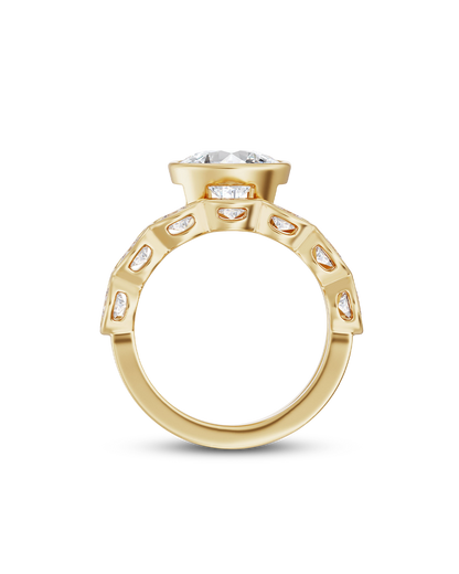 Cecile- East West Oval Wrap Style Lab Grown Diamond Engagement Ring