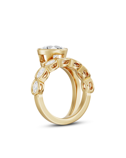 Cecile- East West Oval Wrap Style Lab Grown Diamond Engagement Ring