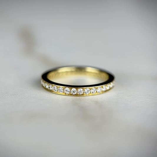 0.50 TCW Round Channel Set Lab Grown Diamond Full Eternity Wedding Band