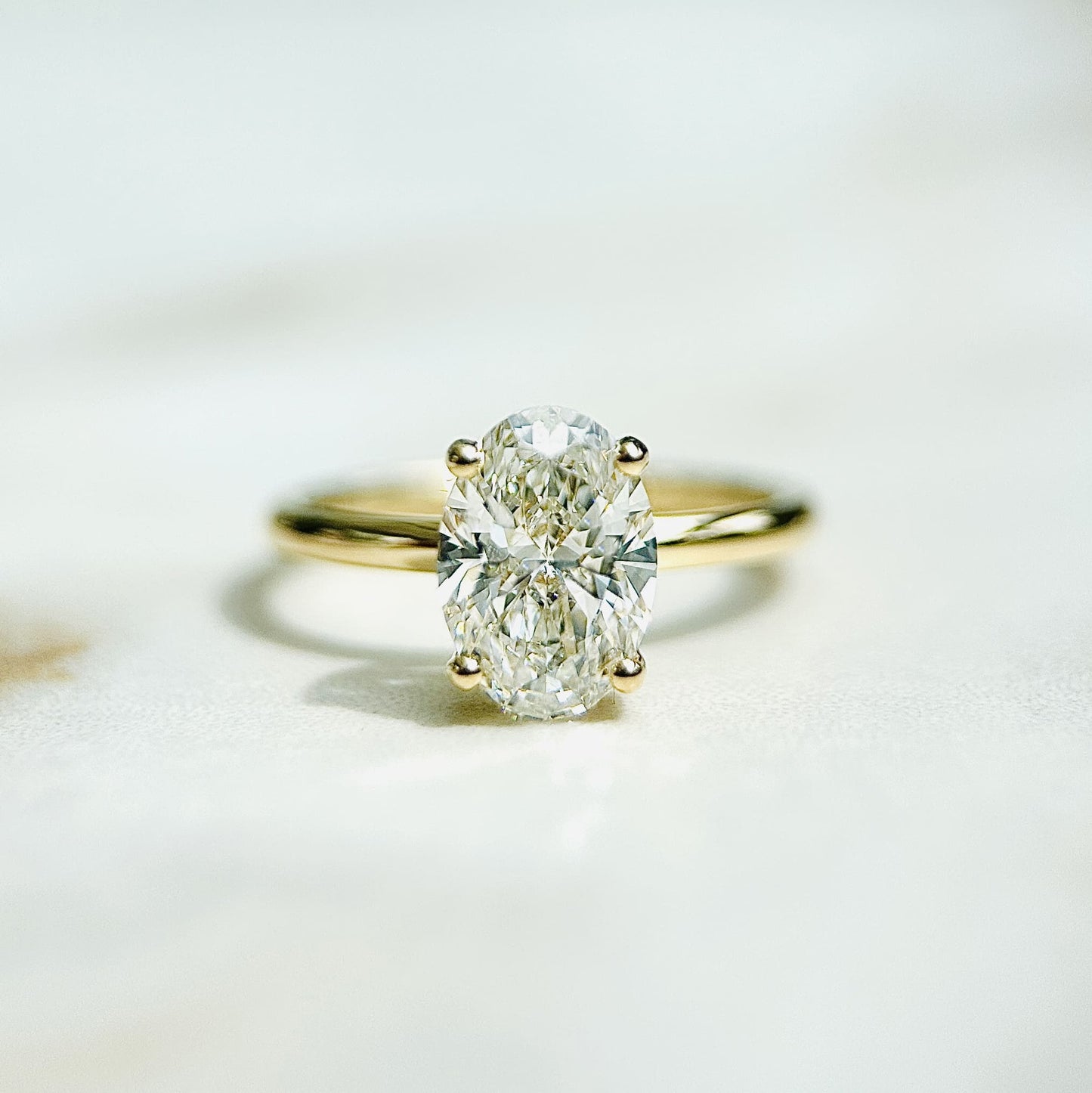 1.50 CT Oval E/VS1 CVD Diamond Hidden Halo Engagement Ring