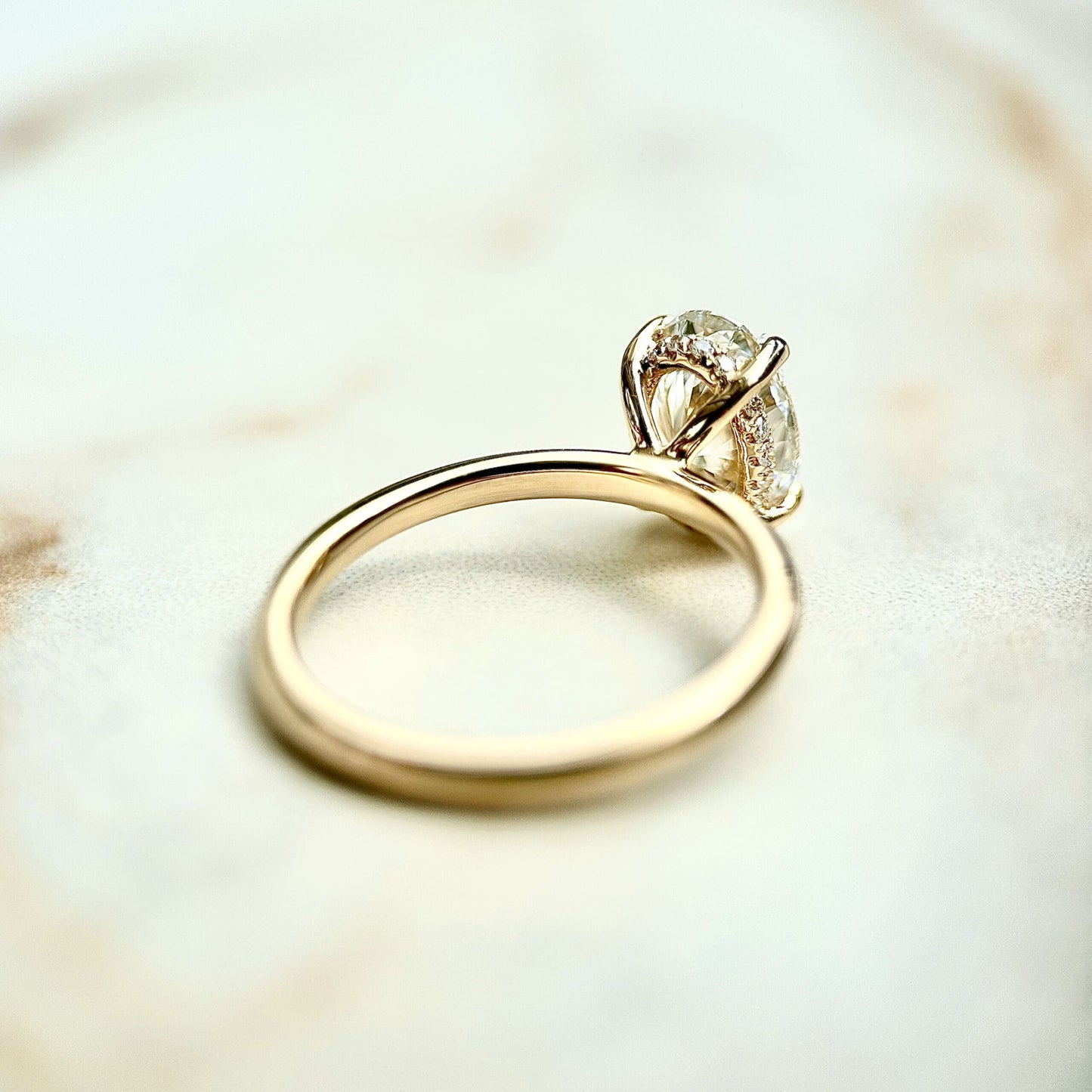 1.50 CT Oval E/VS1 CVD Diamond Hidden Halo Engagement Ring