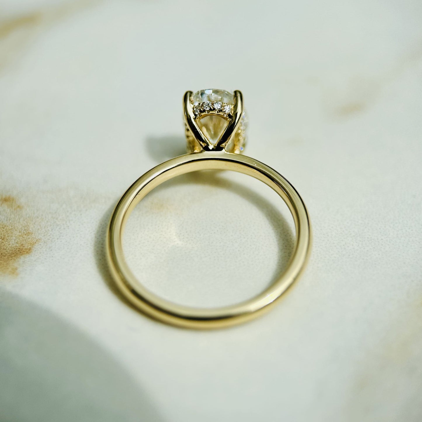 1.50 CT Oval E/VS1 CVD Diamond Hidden Halo Engagement Ring
