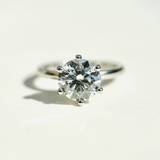 2.0 CT Round E/VS1 CVD Diamond Solitaire Engagement Ring