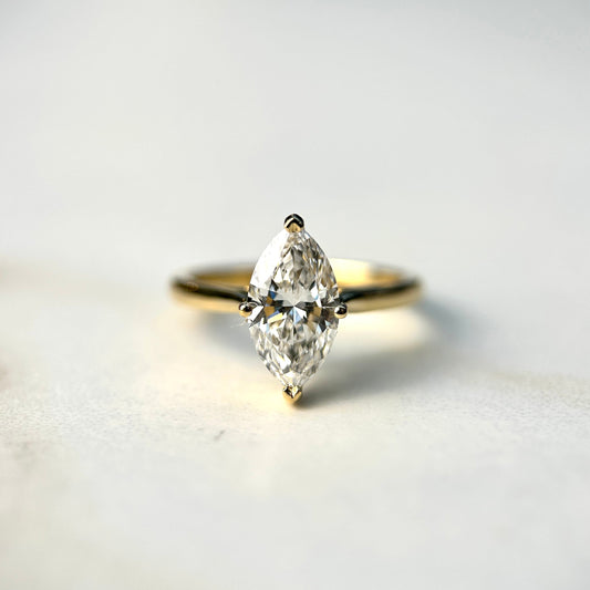 1.5 CT Marquise E/VS1 CVD Diamond Solitaire Engagement Ring