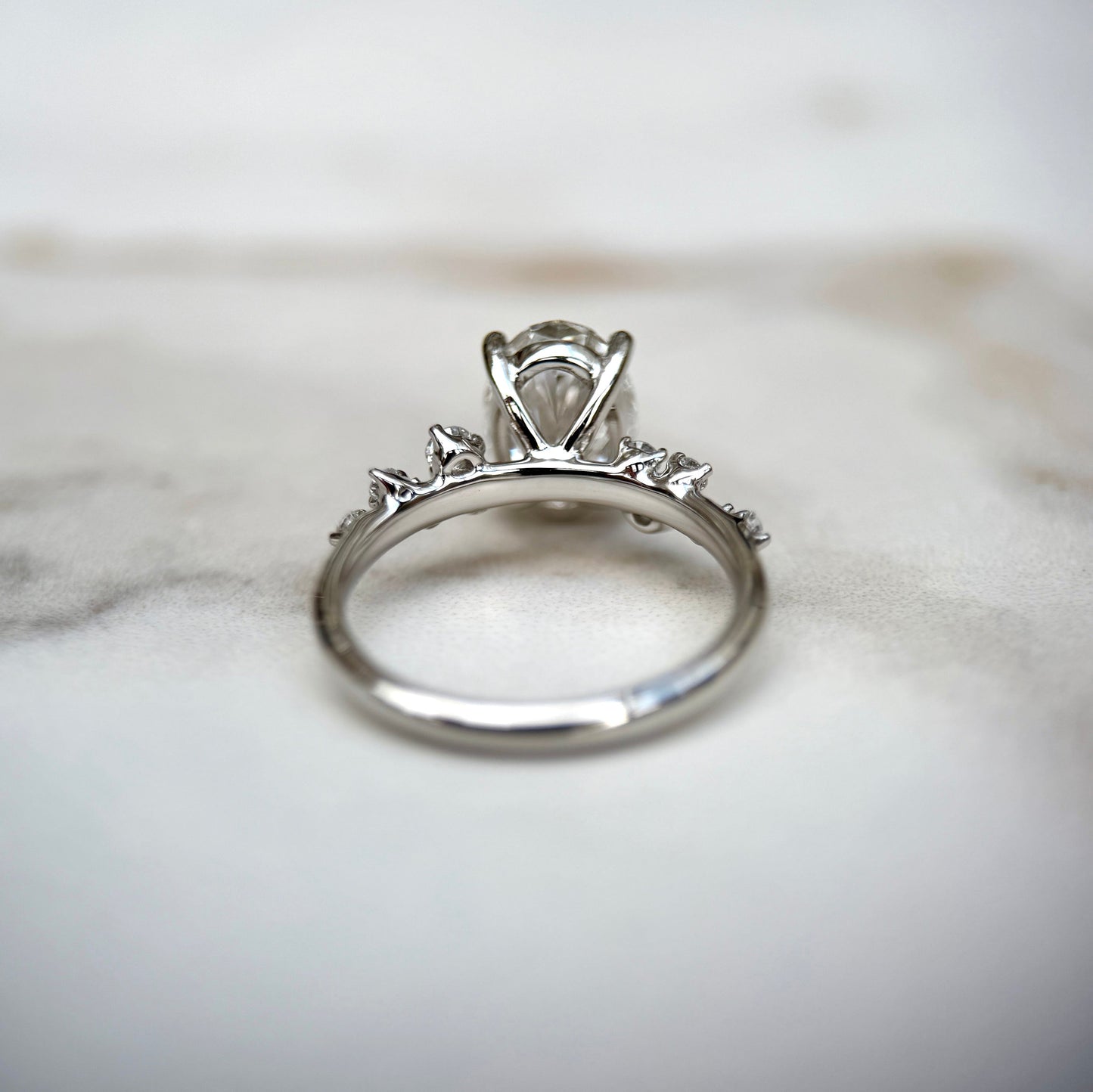 1.80 CT Oval E/VS1 CVD Diamond Cluster Engagement Ring
