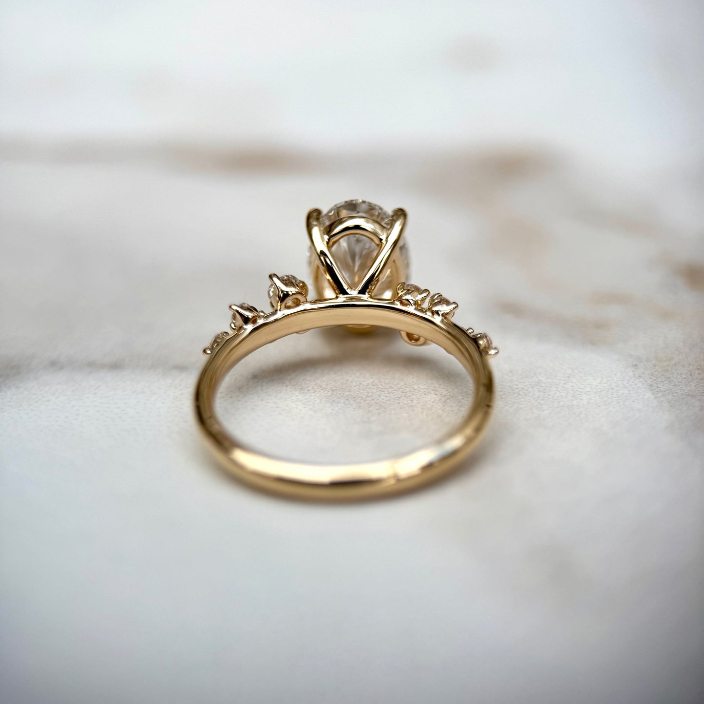 1.80 CT Oval E/VS1 CVD Diamond Cluster Engagement Ring