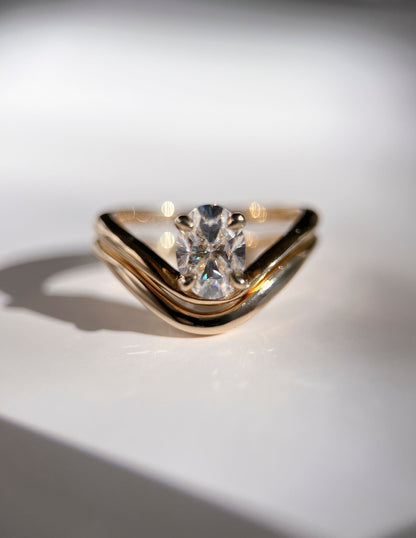 1.0 -2.0 CT Oval Cut Lab Grown Diamond Solitaire Engagement Ring