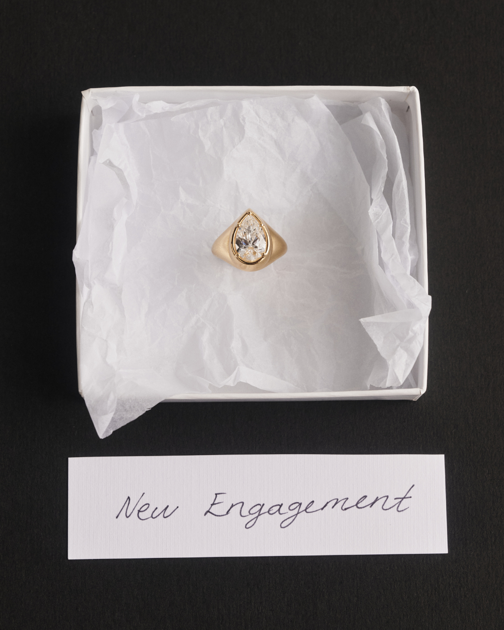 Juliette- Pear Signet Style Lab Grown Diamond Engagement Ring