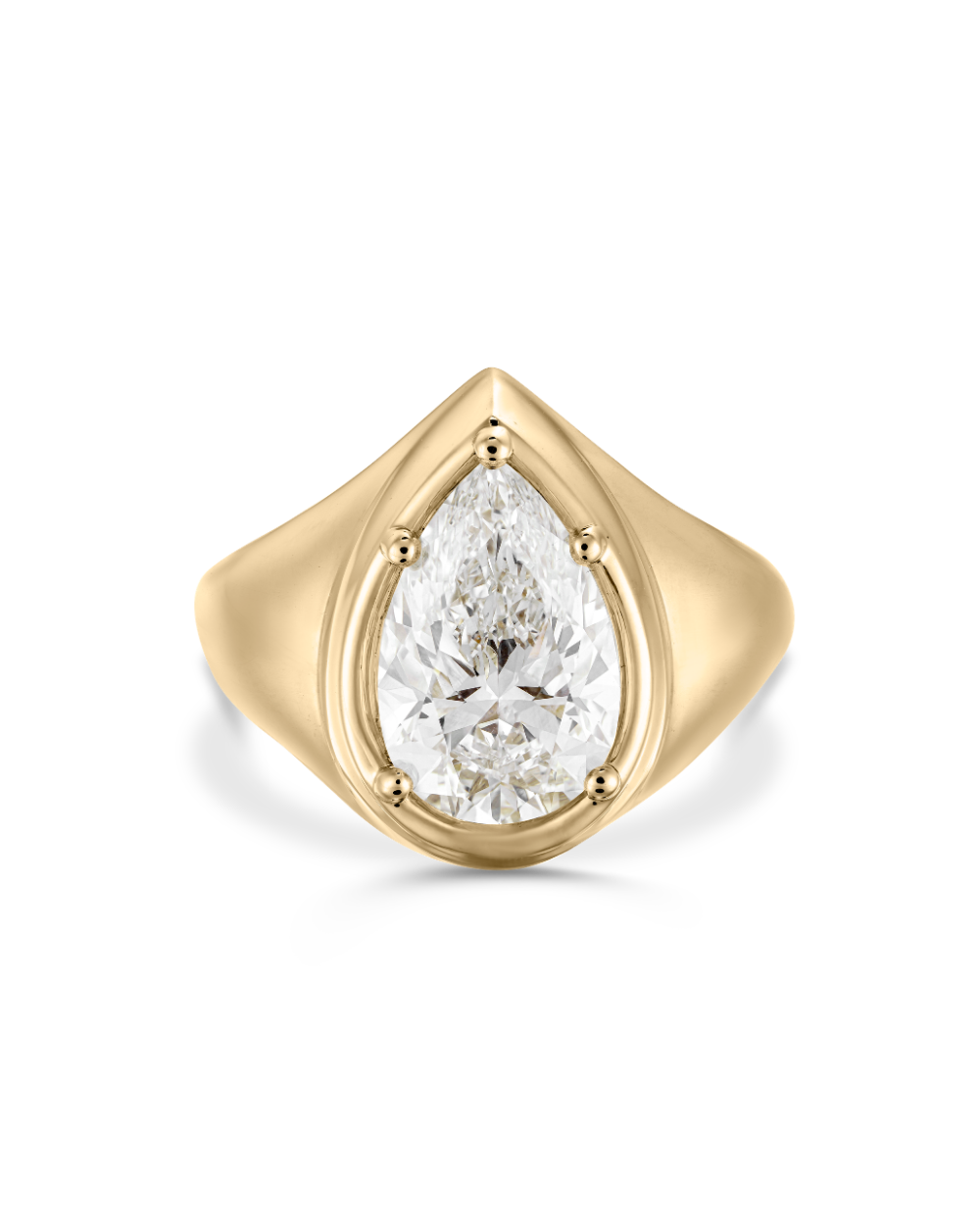 Juliette- Pear Signet Style Lab Grown Diamond Engagement Ring