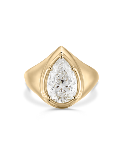 Juliette- Pear Signet Style Lab Grown Diamond Engagement Ring