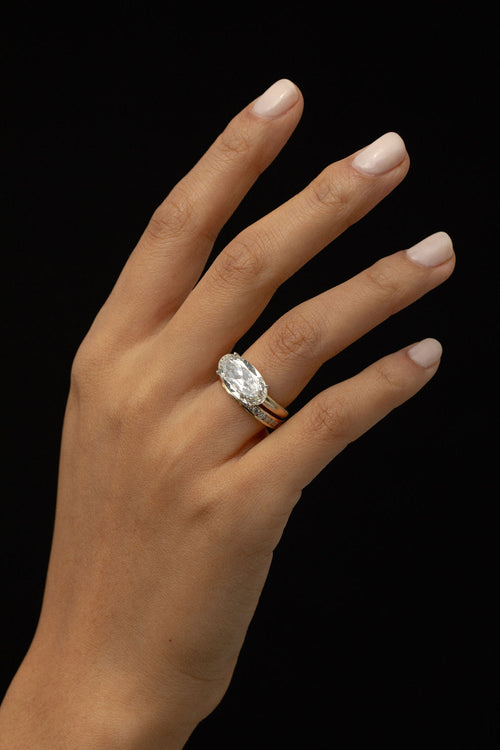 4.55 CT Oval Cut Solitaire Setting Moissanite Engagement Ring