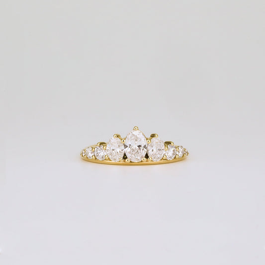 0.95 TCW Oval & Round Lab Grown Diamond Pave Wedding Band