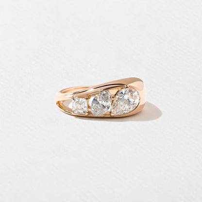 Alouette- Pear, Oval & Asscher Mix Cut Bold Lab Grown Diamond Wedding Band