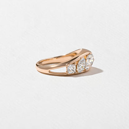 Alouette- Pear, Oval & Asscher Mix Cut Bold Lab Grown Diamond Wedding Band
