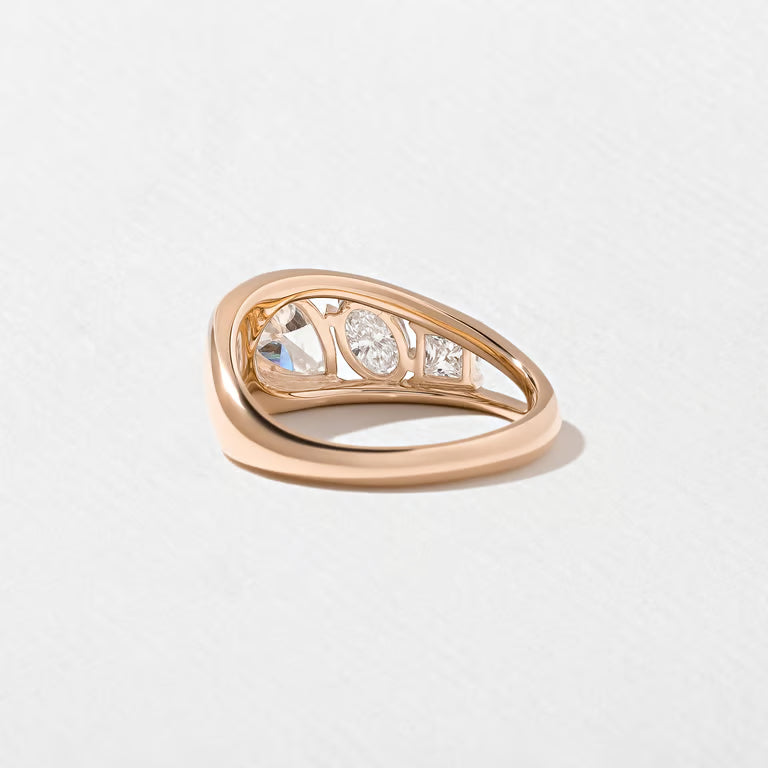Alouette- Pear, Oval & Asscher Mix Cut Bold Lab Grown Diamond Wedding Band