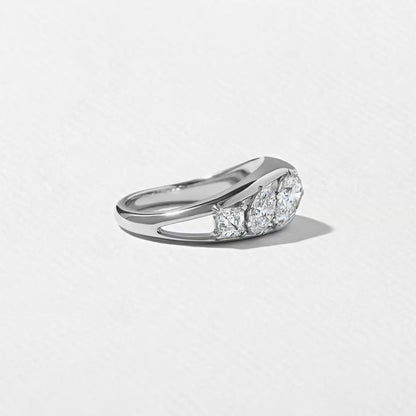 Alouette- Pear, Oval & Asscher Mix Cut Bold Lab Grown Diamond Wedding Band