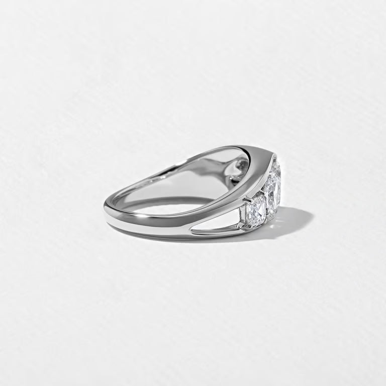 Alouette- Pear, Oval & Asscher Mix Cut Bold Lab Grown Diamond Wedding Band