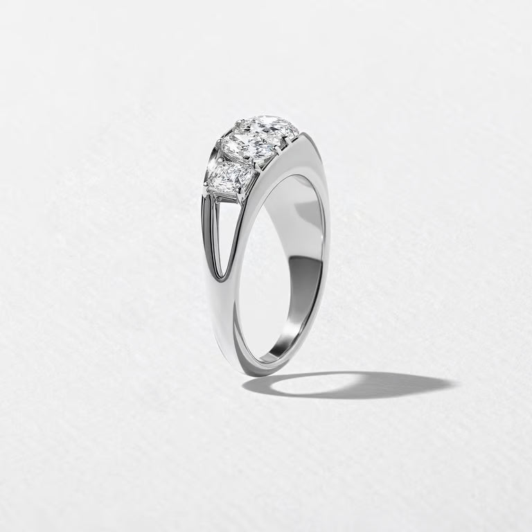 Alouette- Pear, Oval & Asscher Mix Cut Bold Lab Grown Diamond Wedding Band