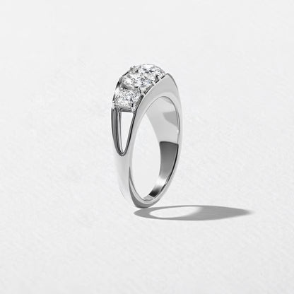 Alouette- Pear, Oval & Asscher Mix Cut Bold Lab Grown Diamond Wedding Band