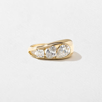 Alouette- Pear, Oval & Asscher Mix Cut Bold Lab Grown Diamond Wedding Band