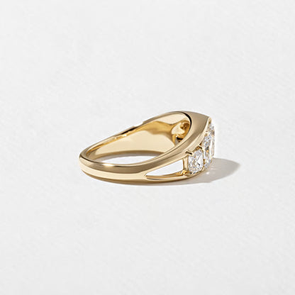 Alouette- Pear, Oval & Asscher Mix Cut Bold Lab Grown Diamond Wedding Band