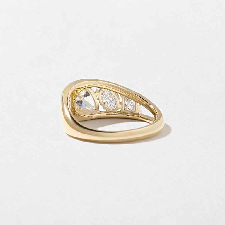 Alouette- Pear, Oval & Asscher Mix Cut Bold Lab Grown Diamond Wedding Band