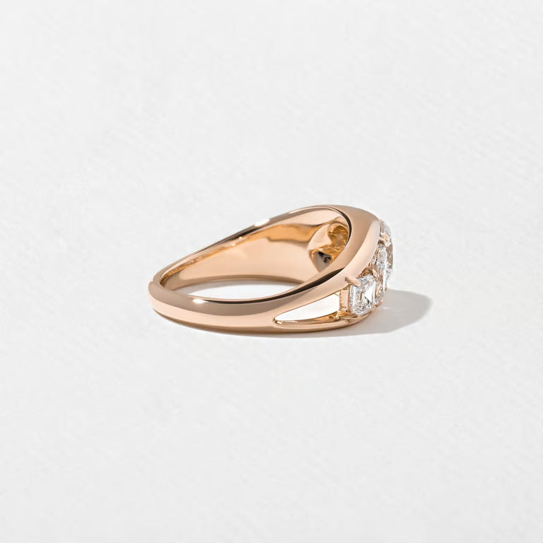 Amity- Round, Pear & Asscher Mix Cut Bold Lab Grown Diamond Wedding Band