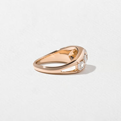 Amity- Round, Pear & Asscher Mix Cut Bold Lab Grown Diamond Wedding Band