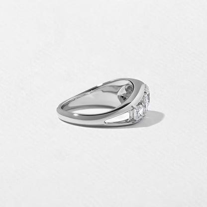 Amity- Round, Pear & Asscher Mix Cut Bold Lab Grown Diamond Wedding Band