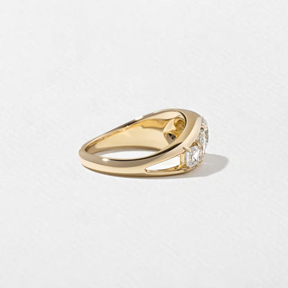 Amity- Round, Pear & Asscher Mix Cut Bold Lab Grown Diamond Wedding Band