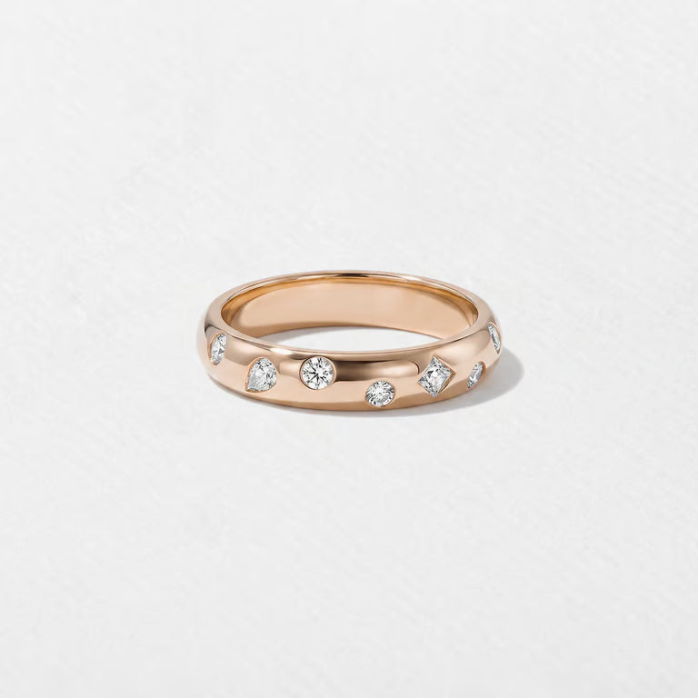Anais- Round, Pear & Princess Flush Lab Grown Diamond Wedding Band
