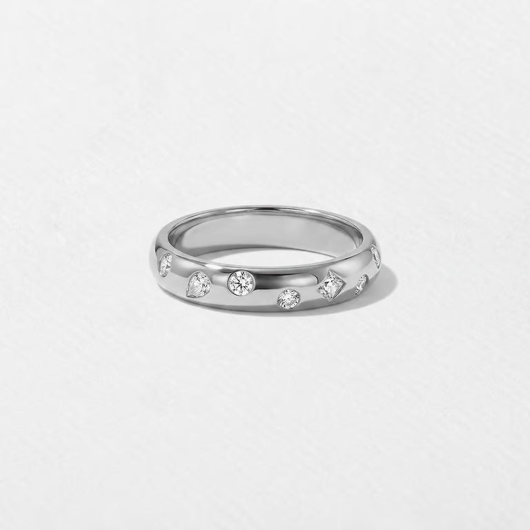 Anais- Round, Pear & Princess Flush Lab Grown Diamond Wedding Band