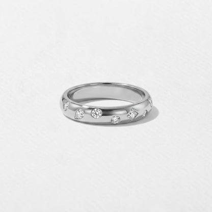 Anais- Round, Pear & Princess Flush Lab Grown Diamond Wedding Band