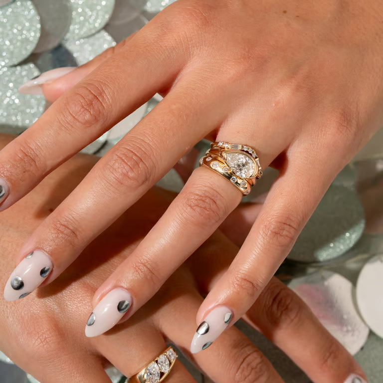 Anais- Round, Pear & Princess Flush Lab Grown Diamond Wedding Band