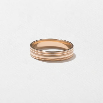 Arielle- Sculpted Ridges Men's Wedding Band