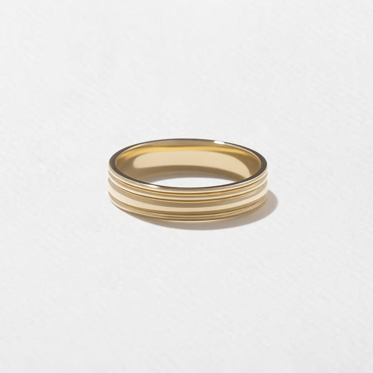 Arielle- Sculpted Ridges Men's Wedding Band