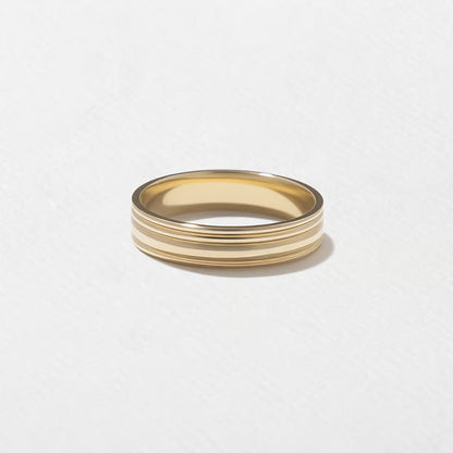 Arielle- Sculpted Ridges Men's Wedding Band