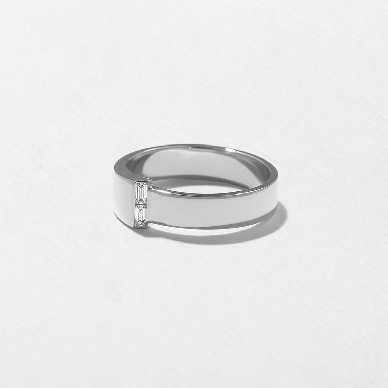 Aspen- Baguette Tapers Lab Grown Diamond Men's Wedding Band