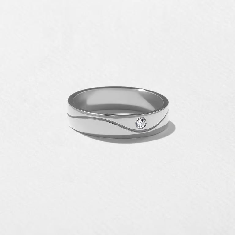 Blythe- Wave Men's Wedding Band
