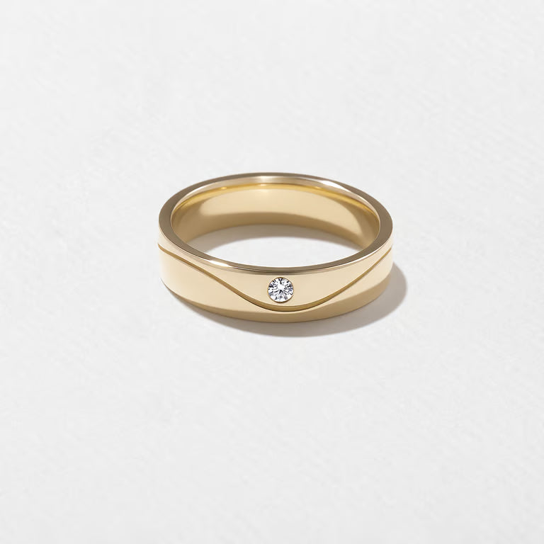 Blythe- Wave Men's Wedding Band
