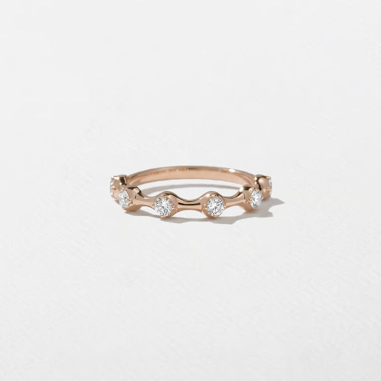 Cassia- Round Six Stones Lab Grown Diamond Wedding Band