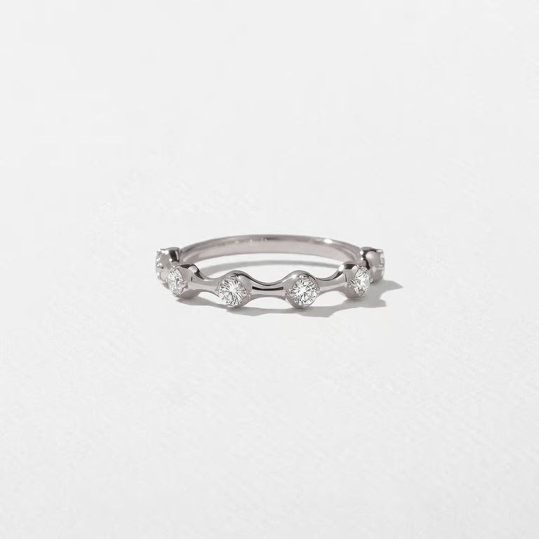 Cassia- Round Six Stones Lab Grown Diamond Wedding Band
