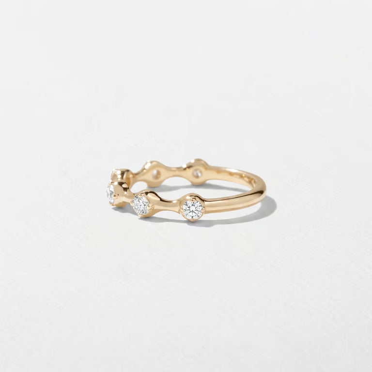 Cassia- Round Six Stones Lab Grown Diamond Wedding Band