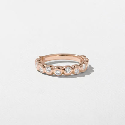Calla- Round Bezel Unique Lab Grown Diamond Wedding Band