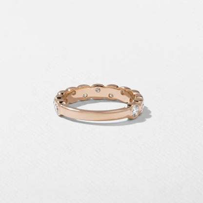 Calla- Round Bezel Unique Lab Grown Diamond Wedding Band