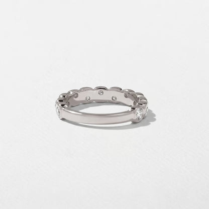 Calla- Round Bezel Unique Lab Grown Diamond Wedding Band