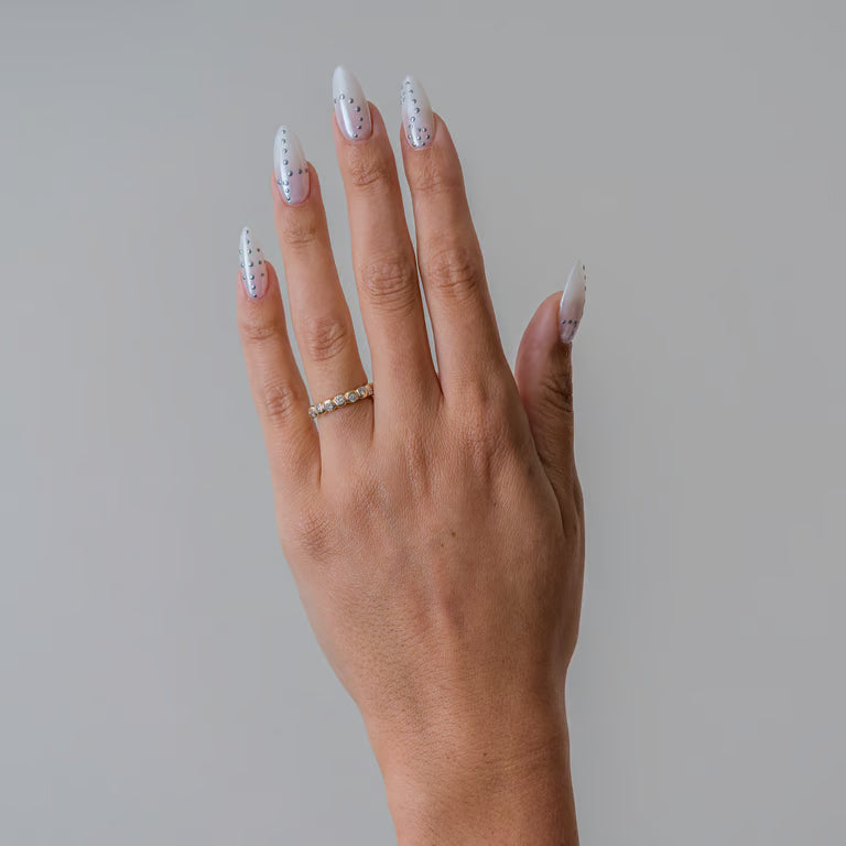 Calla- Round Bezel Unique Lab Grown Diamond Wedding Band