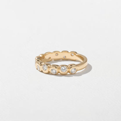 Calla- Round Bezel Unique Lab Grown Diamond Wedding Band