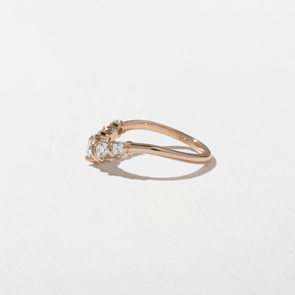 Cerise- Round Cluster with Sculpted Gold Details Lab Grown Diamond Wedding Band